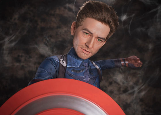 Captain America Realistic Male Adult Dolls 175cm Silicone Mannequin Muscle Men Doll